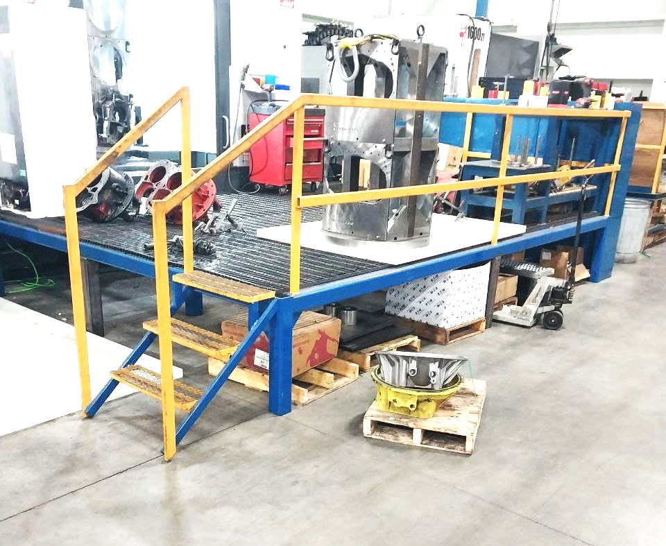 Structural steel work platform fabricated and installed by Lutz Welding & Fabrication